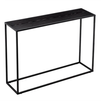 

[US-W]Wood grain simple single layer console table Black or Gray[106x28x76cm]