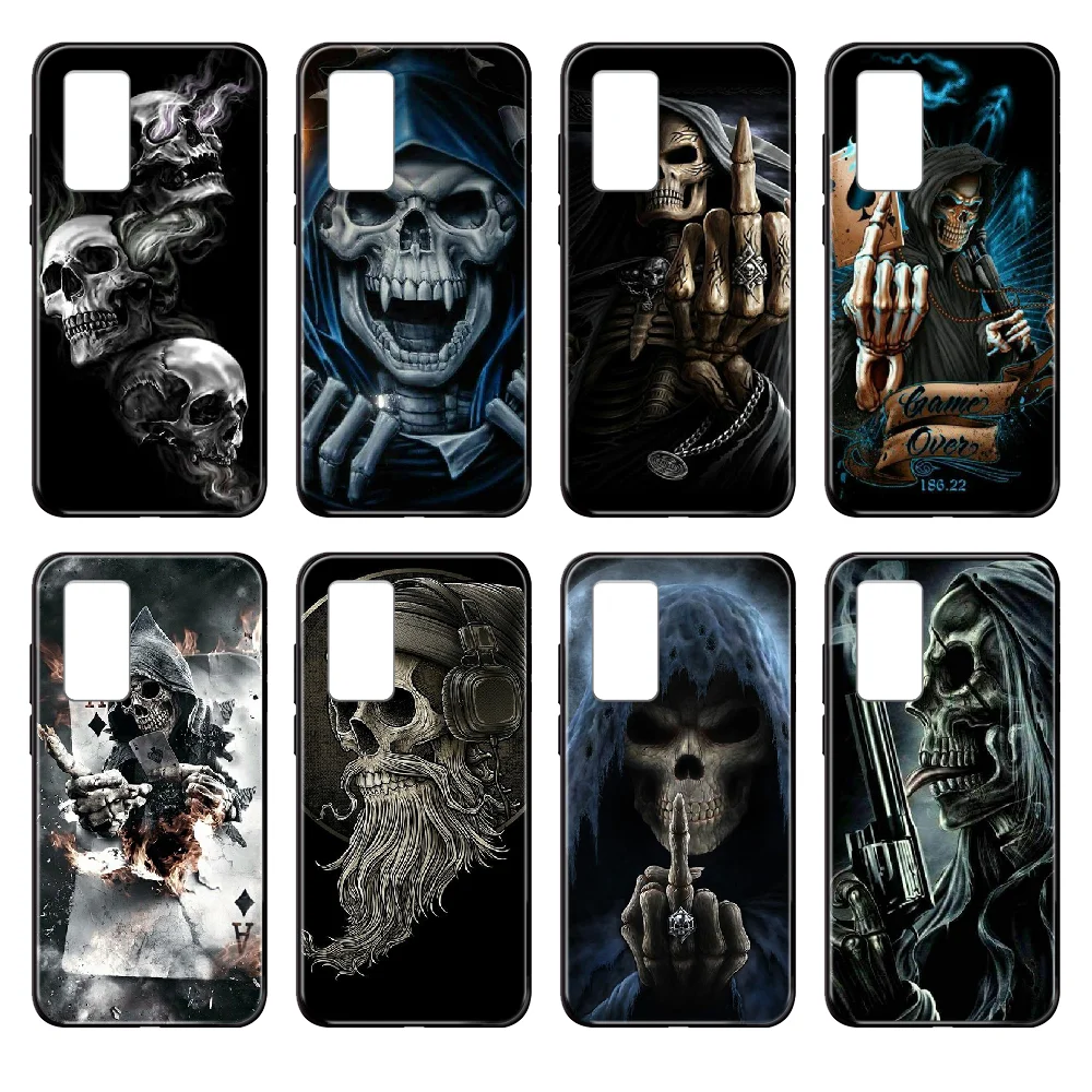 Grim Reaper Skull Phone case cover hull For Huawei nova P Y 2 3 6 7 8 9 10 20 30 I Smart Plus Z Lite Pro II black funda trend | Мобильные