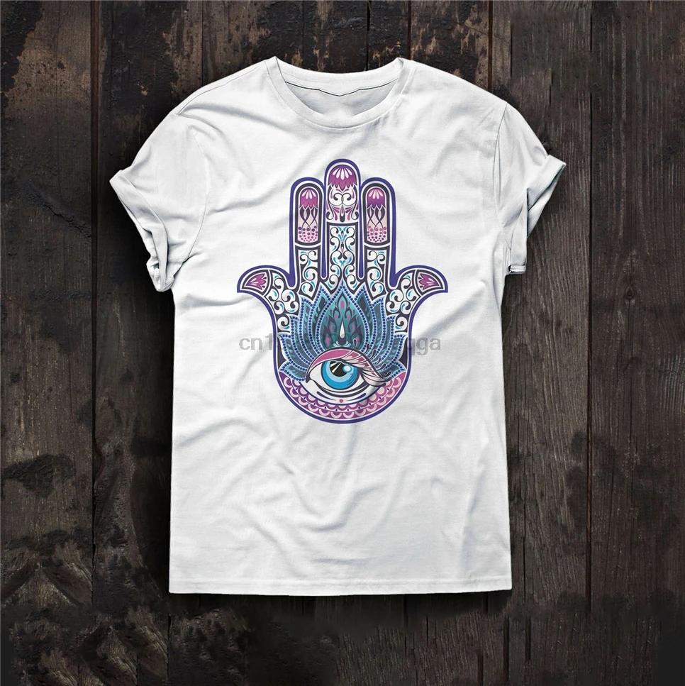 Hamsa Hand T Shirt Love Peace Animals Are Friends Boho Festival Yoga Namaste Funny Design Tee |