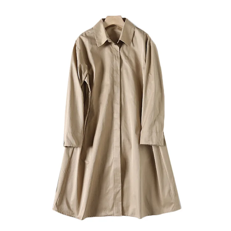 

A Generation of Type Giant Chan Japanese Style Simple Loose Retro Fashionable Trench Coat Entity