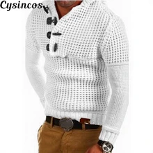 CYSINCOS, модные свитера, мужские вязаные пуловеры, двубортные, подходят ко всему,, зимняя, мягкая, теплая, базовая уличная одежда