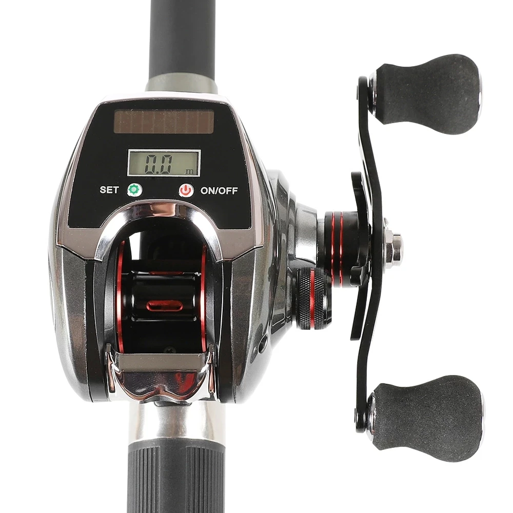 8.0:1 6+1BB Fishing Reel Left / Right Hand 10KG power Low Profile Line  Counter Fishing Tackle Gear with Digital Display - AliExpress