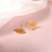 ICFTZWE европейские американские модные подвески металлические серьги веер Круглый Цветок Золотые женские вечерние недорогие Серьги Brincos Bijoux подарок