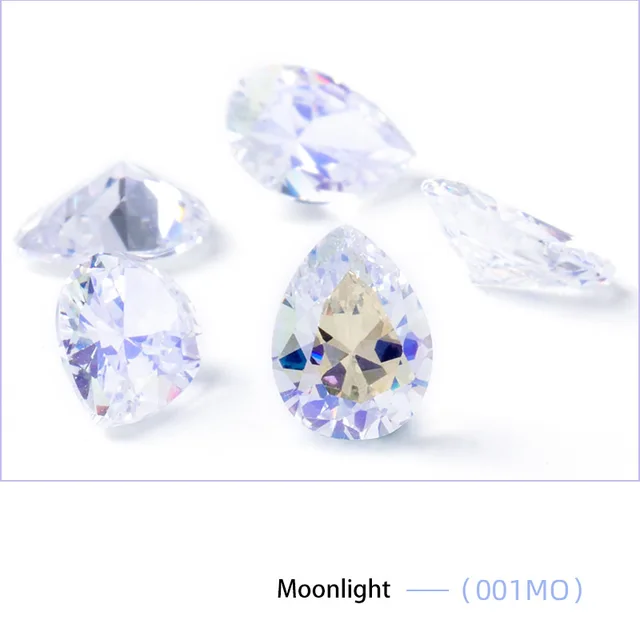20 Pcs Multi Size AAAAA Zircon Natural Gemstone High Quality Jewelry Zirconia for Earring Necklace Making Accessories for Women Moonlight
