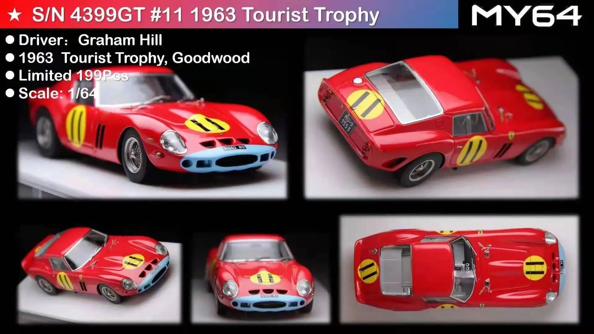 SCM MY64 164 250 GTO Neue Pre_Orderings Harz Modell Auto Release In April 2021 Rot Blau Weiß Braun #86 Jeder Begrenzte Zu 199 stücke SCM MY64 164 250 GTO Neue Pre_Orderings Harz Modell Auto Release In April 2021 Rot Blau Weiß Braun #86 Jeder Begrenzte Zu 199 stücke