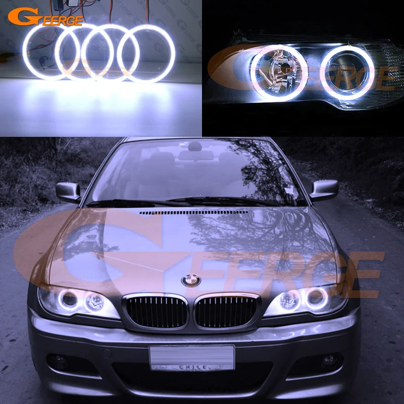 Для BMW 3 серии E46 Coupe Cabrio Convertible 2004 2005 2006 LCI отличный ультра яркий COB led angel eyes halo rings