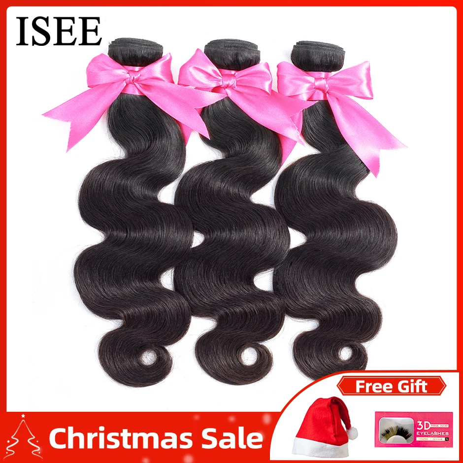 Comprar Cabello ISEE cabello peruano onda del cuerpo mechones de cabello humano 100% extensión de cabello Remy Color Natural puede comprar 1 3 4 mechones de cabello grueso