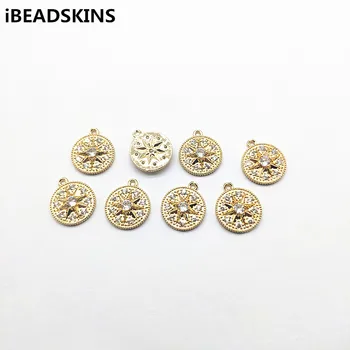 

New arrival! 17x15mm Round shape Cubic Zirconia charm Copper Accessories for Earrings parts,Accessories,hand Made Jewelry DIY
