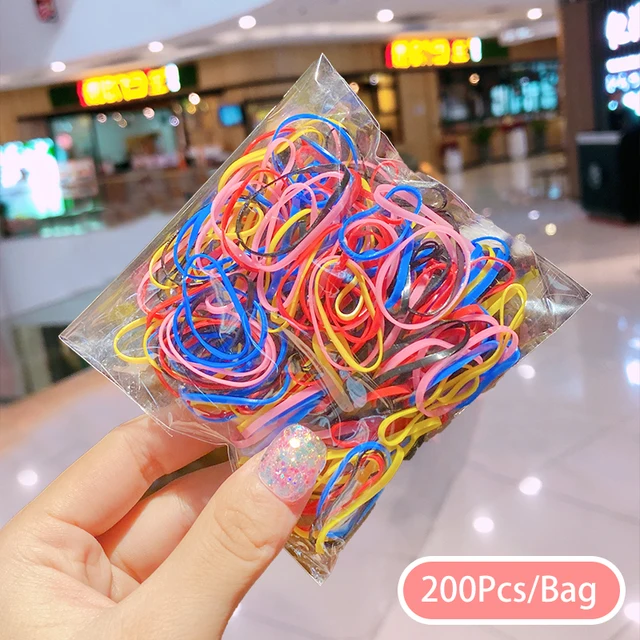 50/100/200 Pcs/Bag Children Cute Candy Cartoon Solid Elastic Hair Bands Girls Lovely Srunchies Rubber Bands Kid Hair Accessories Mix 6-200 Pcs-Bag