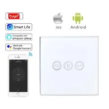 Tuya Smart Life WiFi занавес переключатель для рольставни электродвигатель работает с Google Home Alexa Echo Голосовое управление Умный дом