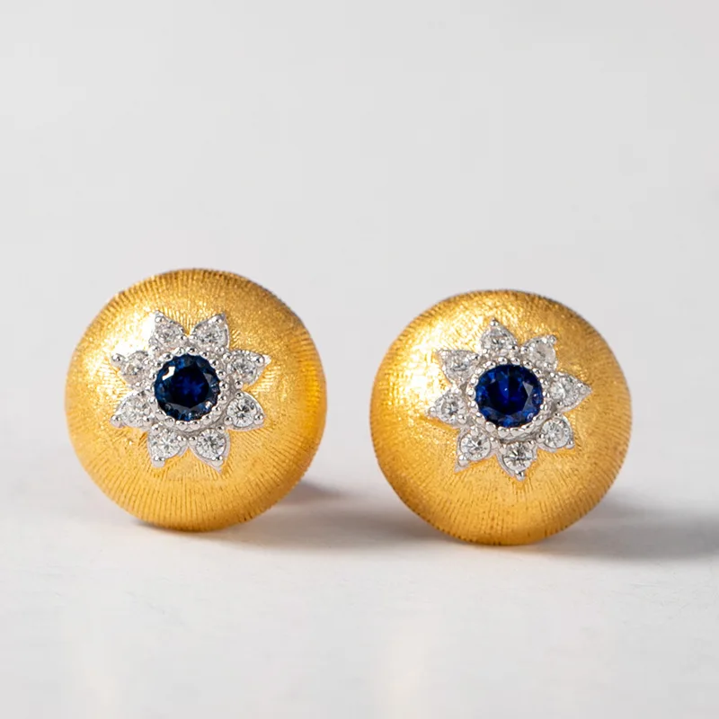 Goedkoop Cmajor Solid Sterling Zilver Goud Kleur Vintage Elegante Studie Oorbellen Cadeau Voor Vrouwen