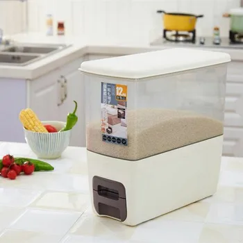 

Plastic Metering Meter Barrel Sealing Moisture-proof and Insect-proof Rice Storage Box Transparent Rice Barrel 12kg Wy117778