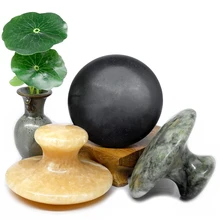 Лава Грибовидные для массажа камень базальт нефрит лица тела ноги Gua Sha тонкий против морщин расслабляющий для красоты здоровье инструмент большой размер