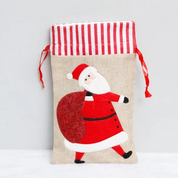 

Xmas Gift bag Decoration Christmas Gift Storage Canvas Drawstring Candy