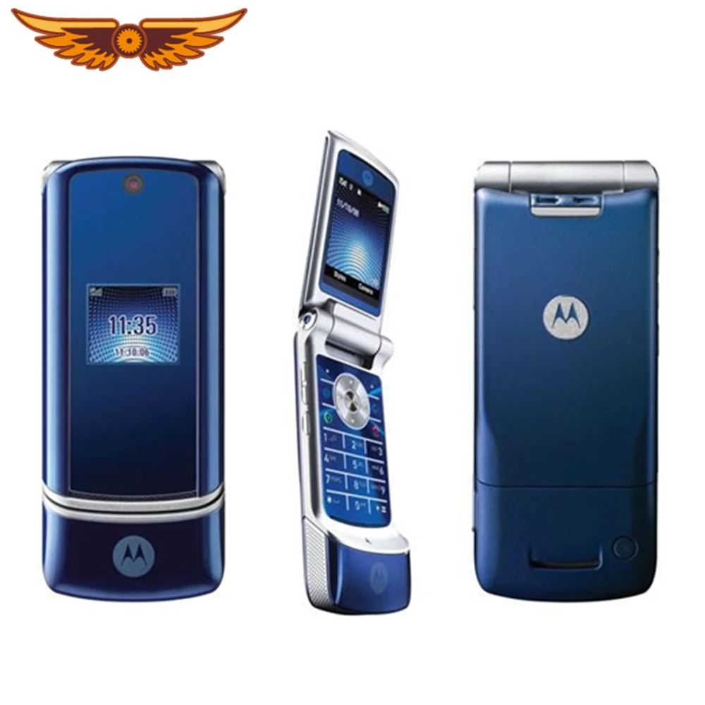 100% K1 Original Motorola Krzr K1 GSM, teléfono móvil con cámara de 2MP, Bluetooth, Java, abatible, desbloqueado