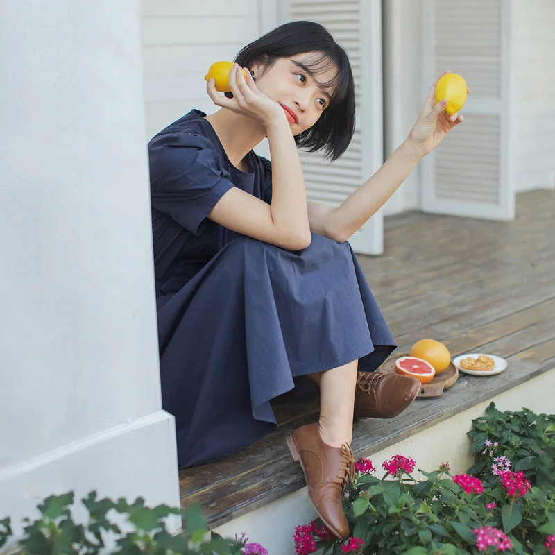 INMAN 2020 Spring New Arrival Literary Retro Elegant Bowknot Nipped Waist Short Sleeve Dress INMAN 2020 Spring New Arrival Literary Retro Elegant Bowknot Nipped Waist Short Sleeve Dress