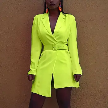 

Hot Women Autumn New Sexy Blazers Belt Office Lady Long Sleeve Lapel Irregular Blazers Casual Solid Color Sexy Blazers