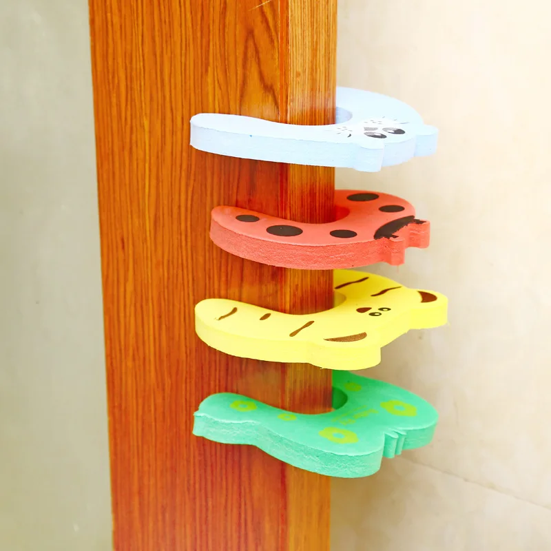 Door Stopper Holder Lock Safety Finger Home Kids Baby Cartoon Animal Stop Edge Corner Protector For Children Random Color | Мать и