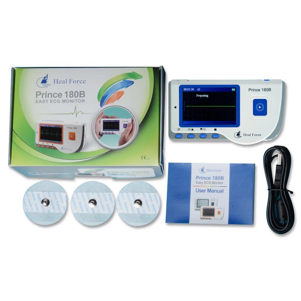 Home Use Health Care Portable handheld Heart ECG Monitor Electrocardiogram 10 Hours Continuous Measurement
