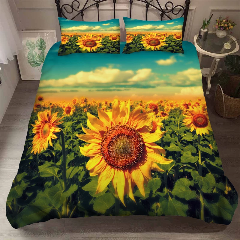 

Sunflower Plant 3D Bedding Set Children Room Decor Duvet Covers Pillowcases Sunflower Comforter Bedding Set Bedclothes Bed Linen