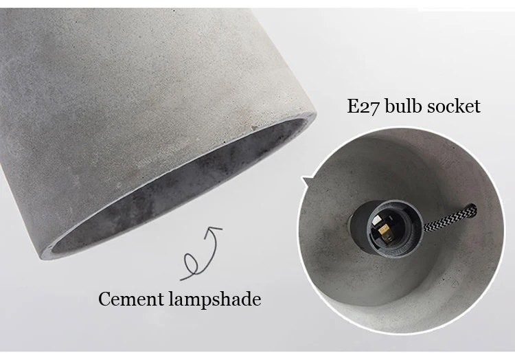 Промышленный ветер цемент кулон необычная лампа для ресторана Гостиная кафе бар столовая подвесной светильник