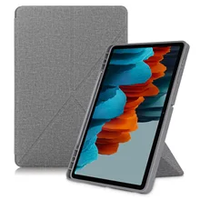 Aliexpress - Samsung Tab S7 FE SM-T730/T736 flat leather case TPU soft shell anti-drop with pen groove deformation protective cover 12.4 inch