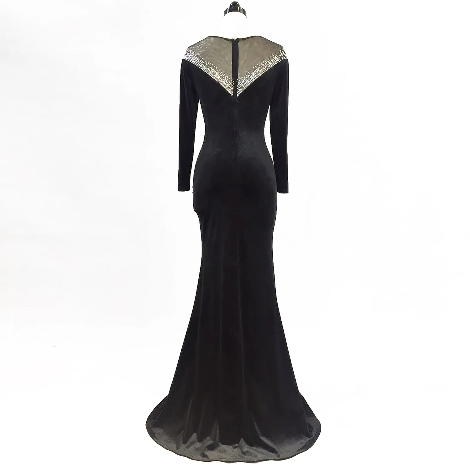 Velvet Evening Dresses Long Mermaid V-Neck Formal Dress Sequined Abendkleider Women robe de soiree longue