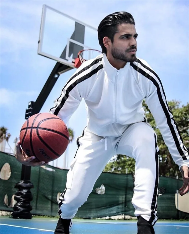 

New Colorful Plaid Men Casual Zipper Set Autumn Tracksuit Set Male Sweatshirt Pocket Fashion Jackets Men Tracksuit Sets Mens set