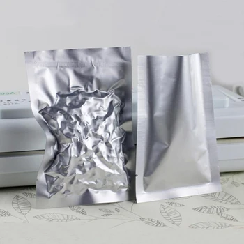 

100 Pcs Vacuum Heat Sealable Mylar Pure Foil Bag Pouch for Sampling Packaging Food Storage Food Safe Silver Aluminum Foil