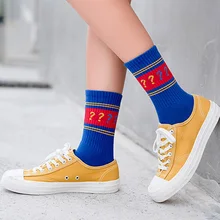 Хлопковые корейские носки, европейские, американские уличные, с надписью, спортивные носки для мужчин и женщин, пара носков