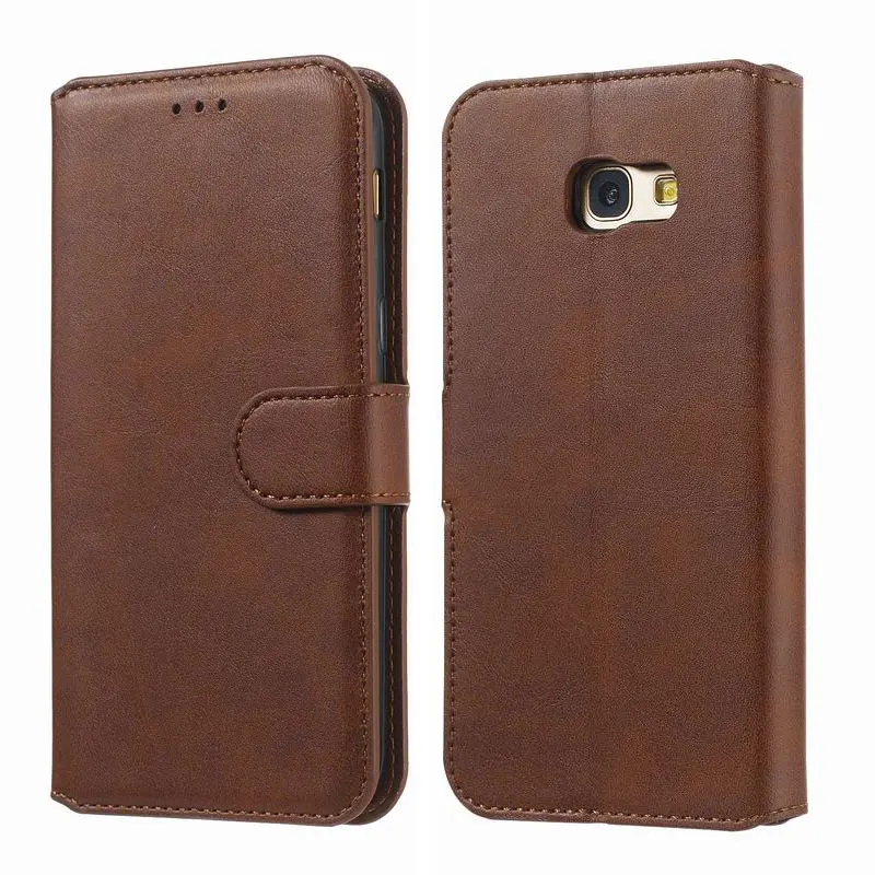 Brown Case Для samsung Galaxy A5 чехол Кожаный чехол-бумажник для телефона с отделениями для карт чехлы на samsung A5 A520 Etui противоударный Ретро протектор - Цвет: Brown Case