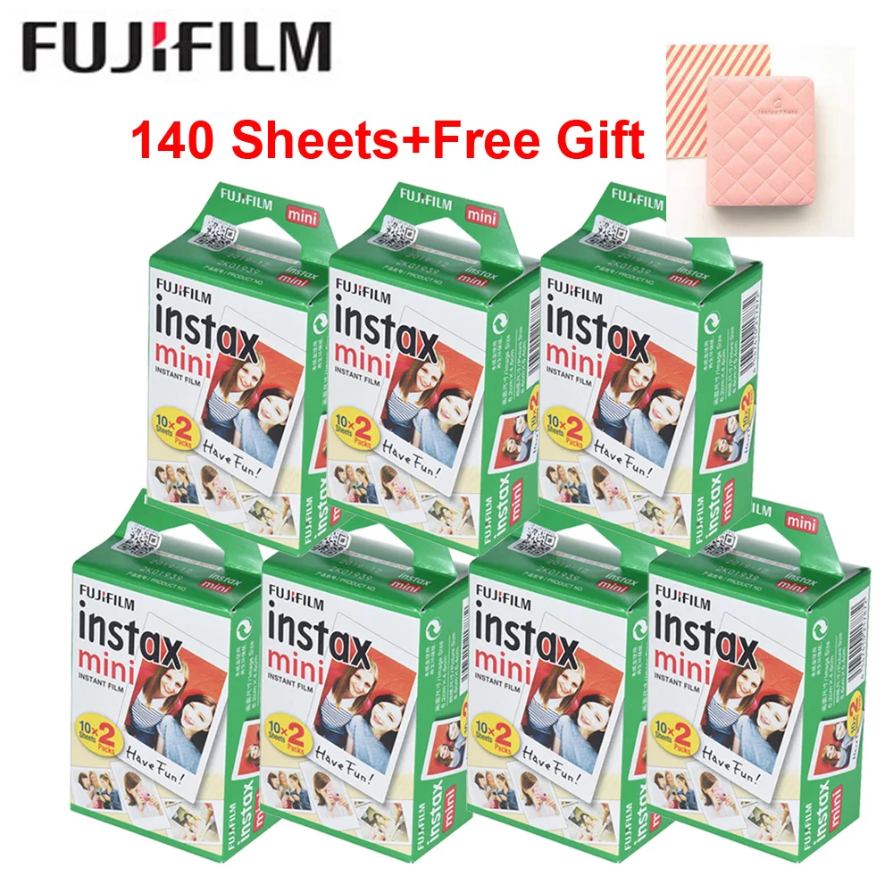 140PCS 10-200 листов, оригинальная пленка Fujifilm Instax Mini, мгновенная фотобумага, белая пленка для Fuji Instax Mini 9 8 25 90 7S - Цвет: 140PCS