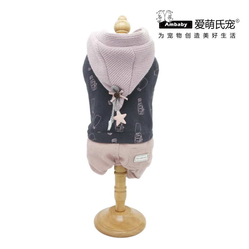 Navy Ambaby осенне-зимняя одежда для домашних животных флисовое с капюшоном 4-Legged теплое пальто для Собаки Одежда для маленьких собак среднего размера Домашние животные, собаки и кошки - Цвет: Navy
