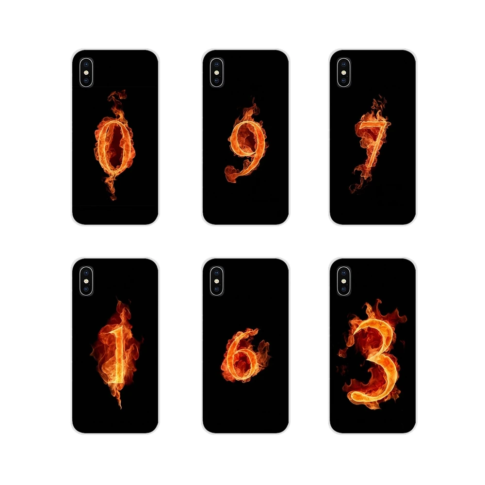 Для Apple iPhone X XR XS 11Pro MAX 4S 5S 5C SE 6S 7 8 Plus ipod 5 6 Искусство огонь номер с цифровым узором