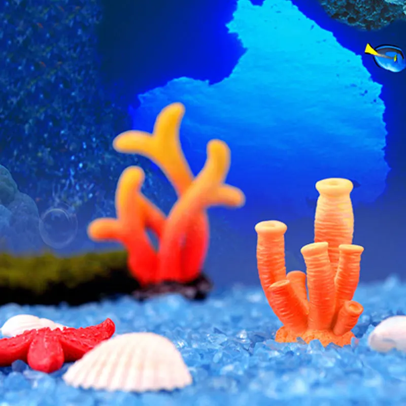 Colorful Mini Artificial Coral Cute Small Ornaments Gifts Aquarium Decor Multicolor Resin Fashion Fish Tank Decoration DIY Craft