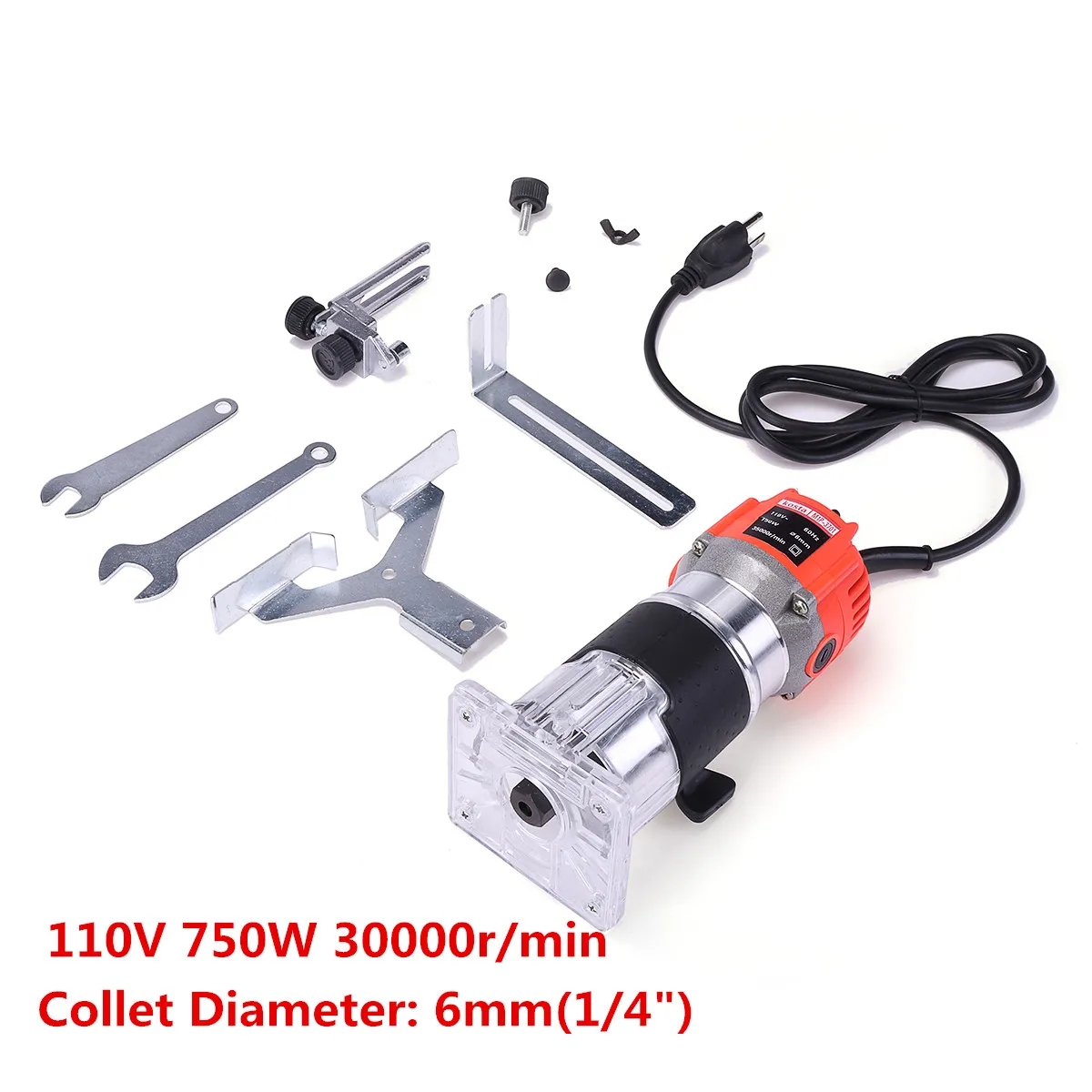 Electric Trimmer Laminator Wood Router 110V 750W 35000PRM 1/4'' Tool Machine Electric Hand Trimmer Wood Laminator Router Joiners