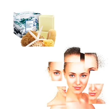 

Sea salt cleansing foam rich, clean skin to prevent black spots. Wrinkle resistance. White. Handmade soap for removing mites