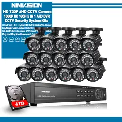 HCVAHDN HD товары теле и видеонаблюдения 16CH CCTV системы AHD-H P 720 P DVR 16 шт. AHD камера 720P комплект безопасности HDMI P 1080