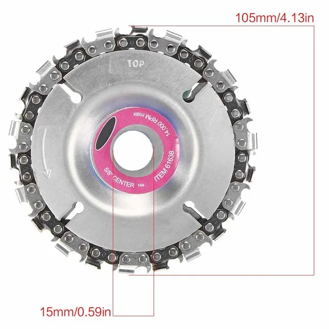 4inch Chainsaw Disc Onnfang шлифовальный диск лезвие 4 и 5 дюймов изящно отделанный набор цепи 11522 мм резьба по дереву диск шлифовальный станок бензопила диск режущее лезвие - Color: 4inch Chainsaw Disc