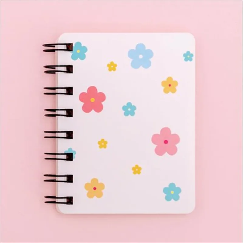 Милый мини-блокнот с опрокидывающимися катушками, маленький блокнот с изображением цветка, сердца, медведя, блокнот с записью, бумажный блокнот, школьные канцелярские принадлежности - Цвет: 02