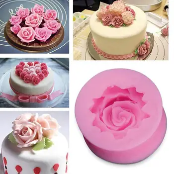 

2PCS DIY Cake Fondant Decoration 3D Rose Flower Shape Form Cake Chocolate Soap Mold Handmade Making Mold Silicone Soap A6K3