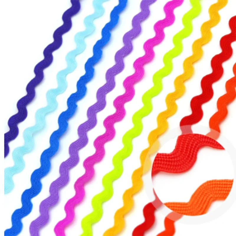 패치워크 공예 장 멀티 컬러 테릴렌 리본, 8mm Ric Rac Zig Zag 레이스 트리밍 리본, 15 야드/로트