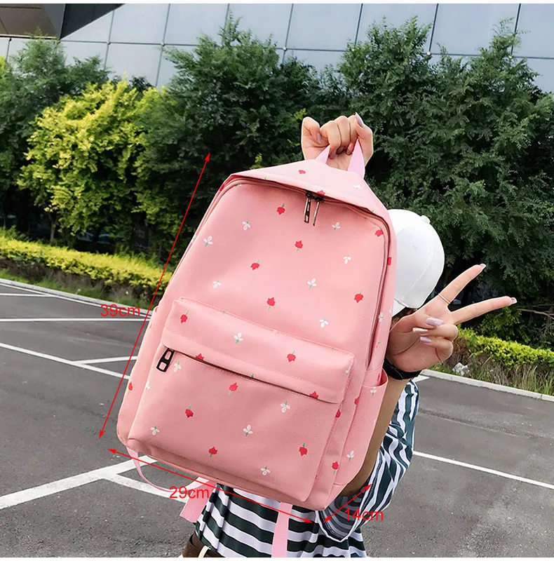 JZYZQBX 4 шт./компл. школьная сумка рюкзак для девочек Подростковая для учебы школьные ранцы мини-цветы рюкзаки, школьный рюкзак