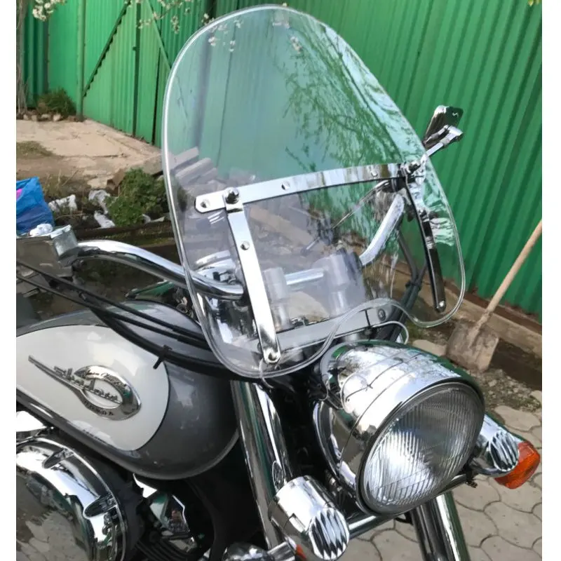 18 Inch Transparent Ветра Экран для Honda VT 1100 750 600 500 250 125 C C2 C3 S Shadow Aero ACE Spirit 7/" или 1" ручки Экран лобовое стекло - Цвет: 18 Inch Transparent