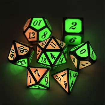 

7Pcs Zinc Alloy Polyhedral Dice Polyhedral Game Dice Set for RPG Dungeons and Dragons DND RPG MTG Table Board Game 4 Colors