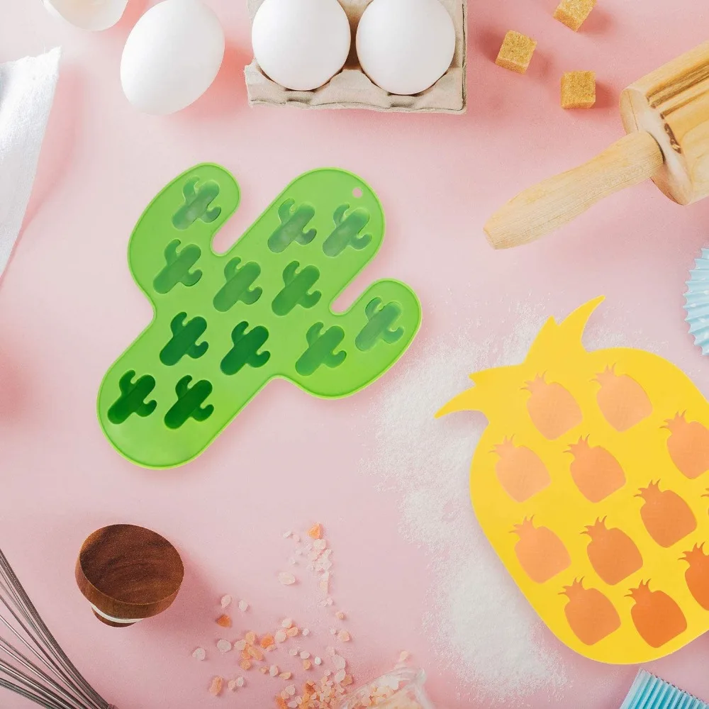 Lot De 3 Moules En Silicone En Forme De Cactus Pour Chocolat, Bonbons, Pâte à Sucre, Décoration De Gâteau