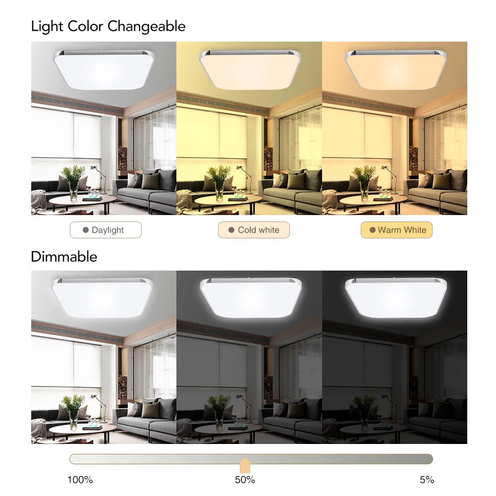 

1/2/4/10pcs Dimmable LED Ceiling Light 64W 220V Ceiling Lamp Square Living Room Bedroom Panel Light Smart Home Lighting 65*65cm