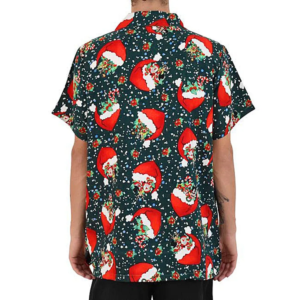 Christmas Men Santa Claus Printing 3D Hawaiian Shirt Apparel