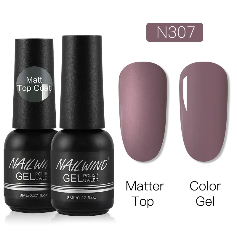 2PCS 7 NAILWIND матовый гель для ногтей polsih Гибридный Полупостоянный УФ светодиодный базовый гель для ногтей для маникюра Набор гель-лака - Цвет: 2PCS 7