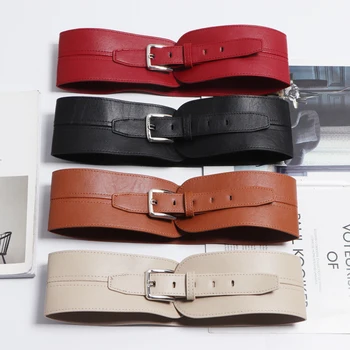 

Women corset new 2020 fashion wide belt designer japaness style black brown beige red dress shirts blazer belts PU waistband